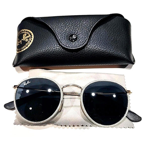 Ray Ban RB3475Q 9193/R5 Gold Metal Blue Sunglasses 50-21 145 Mint Case + Cloth